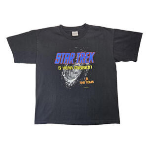 Stanley Desantis Vintage 90s Star Trek 5 Year Mission Graphic T Shirt Mens XL